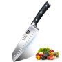 SHAN ZU Couteau de Cuisine, Couteaux Japonais Santoku 18 cm Professionnel Carbone en Acier Inoxydable Allemand Chef Couteaux Uti