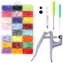 Swpeet de haute qualité 384 pcs 24 couleurs Plastique T5 Boutons à pression avec l'aide de boutons-pression de pinces, plastique