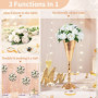 NUPTIO 10 Pièces Fleurs Artificielles, 15 Têtes de Roses Plastique avec Base, Convient au Centre de la Table Mariage Notre Magas