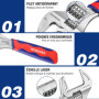 WORKPRO Clé à Molette et Pince Multiprise 2 en 1 avec Grande Ouverture 42 mm et Poignée Bi-Matière, Longeur 200mm