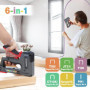 WORKPRO Agrafeuse Murale Multifonction 6 en 1 avec 4000 Agrafes, Agrafeuse Manuelle pour Fixer le Matériel, Décoration de Meuble