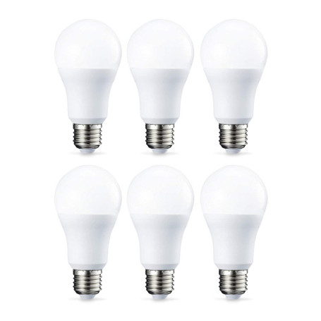 Amazon Basics Lot de 6 ampoules LED Culot Edison à vis E27 10 W (equivalent 75 W) Blanc chaud Intensité non variable