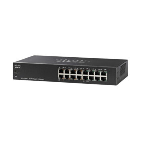 Cisco Commutateur non géré SG110-16HP avec 16 Ports Gigabit Ethernet (GbE), plus 64 W PoE, protection à vie limitée (SG110-16HP-
