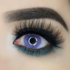 FreshTone Lentilles De Contact De Couleur Pure Violet 1 Ton Kit De Rangement Boitier Pince et applicateur Offert 12 Mois sans co