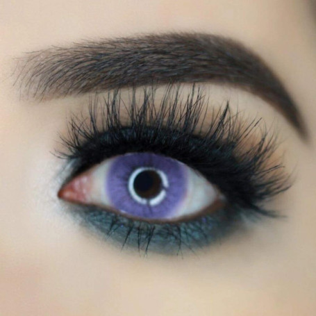 FreshTone Lentilles De Contact De Couleur Pure Violet 1 Ton Kit De Rangement Boitier Pince et applicateur Offert 12 Mois sans co