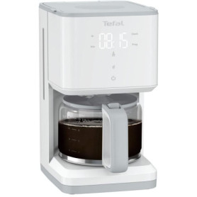 TEFAL Cafetière filtre SENSE Programmable, blanche, écran numérique, 10-15 tasses, 1,25L, Auto-off 30 minutes CM693110