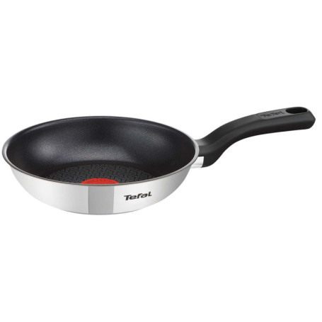 Tefal Comfort Max Poêle 20 cm, Induction, Revêtement antiadhésif, Acier inoxydable haute qualité, Indicateur de température Ther