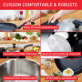 Tefal Comfort Max Poêle 20 cm, Induction, Revêtement antiadhésif, Acier inoxydable haute qualité, Indicateur de température Ther