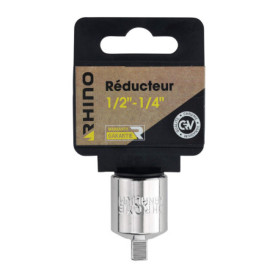 RHINO - Jeux de douilles - Réducteur/Adaptateur pour douille - Carré 1/2" vers 1/4" mâle - Fabriqué en Chrome Vanadium - Compati