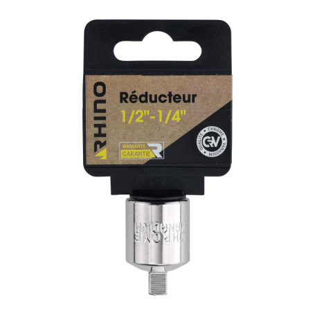 RHINO - Jeux de douilles - Réducteur/Adaptateur pour douille - Carré 1/2" vers 1/4" mâle - Fabriqué en Chrome Vanadium - Compati