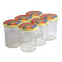 BSCA 519553 Set de 6 Confituriers/Couvercle Décore Verre 385 ml