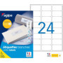 Apli Agipa – Boite Étiquettes Adhésives Blanches Multi–Usages Coins Arrondis – Certifié FSC – Anti-bourrage - 63,5 x 33,9 mm – 2