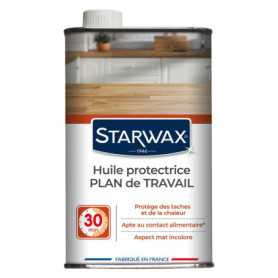 STARWAX - Huile Protectrice Plan de Travail- Nourrit en Profondeur-Protèges des Taches et de la Chaleur- Apte au Contact Aliment