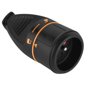 Electraline 523078 Femelle Français (2P+T) Electralock équipée d'un système de Verrouillage Qui empêche la déconnexione fiche-Pr