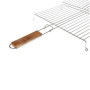 RUECAB 1086 Grille de Barbecue Double sur Pieds Inox Poignée Bois Argent 30 x 40 cm, NC