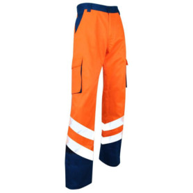 LMA 1408 BALISE Pantalon haute visibilité, Bleu/orange Fluo, Taille 42