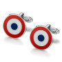 BOBIJOO JEWELRY - Paire de Boutons de Manchette Cocarde France Drapeau Email