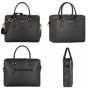 David Jones - Sac à Main Business Porte-Document Cuir PU Rigide Homme - Cartable Travail Affaires Ordinateur Portable Multi Poch