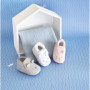 DOUDOU ET COMPAGNIE - Chaussons Bébé - Modèle Gris Adorable - Chaussons Doux Et Chauds Avec Frimousses Brodées - Taille Naissanc