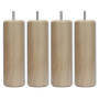 MARGOT 3700527815763 Caméléon Cylindre Lot de 4 Pieds de lit Bois Vernis naturel Hauteur 20 cm, Natural Wood