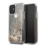 Guess GUHCN61GLHFLGO Coque de Protection pour iPhone 11 Motif cœurs à Paillettes Doré