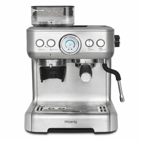 H.Koenig Machine à expresso avec broyeur EXPRO980, 2,7L, 250g réservoir grains, 15 tailles de mouture, Pompe italienne, Dosage p