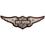Stickers rétro réfléchissant pour Casque de Moto Harley Davidson Pack Complet Ailes Black (4 Stickers)