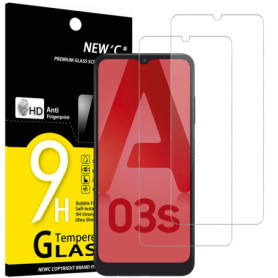 NEW'C Lot de 2, Verre Trempé pour Samsung Galaxy A03 / A03s / A02s, Film Protection écran efficace contre les Rayures - sans Bul