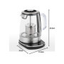 H.Koenig Théière Bouilloire Instant T électrique en Verre 1.5L TI600 avec Infuseur filtre à Thé Inox 2200W Compacte, Ebullition 