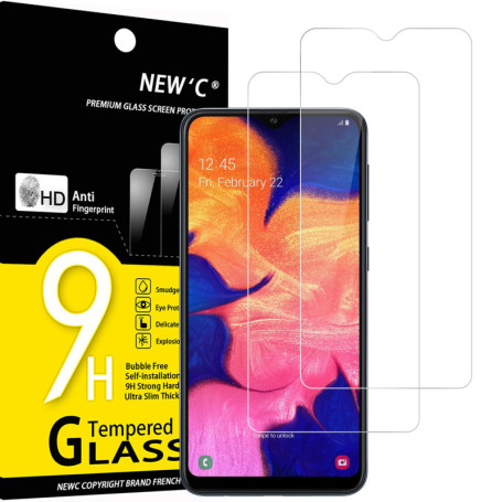 NEW'C Lot de 2, Verre Trempé pour Samsung Galaxy A10, A10s, M10, Film Protection écran efficace contre les Rayures - sans Bulles