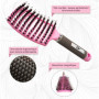 2 Brosses à Cheveux en Poils de sanglier- Démélant 100% Narurel - Démêler sans larmes ! Set Brosses (Rose et violette)