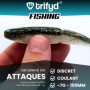 trifyd ® Fishing - Leurres Souples shad de 10 cm pour brochet ou Tous Types de canassiers, Le Pack de 5 leurres de pêche + 2 têt