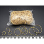 Progom - Elastiques caoutchouc - blond - tailles assorties - longueur à plat : 30mm, 60mm, 80mm - largeur : 1.7mm - sachet 100gr