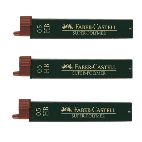 Faber-Castell Lot de 3 paquets de 12 mines fines super-polymères HB 0,5 mm