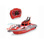 Dickie Toys Toys-201107000 Bateau de Pompiers Radio-commandé 2 canaux 27 MHz, Charge par USB, Vitesse de Pointe 6 km/h, pour Enf
