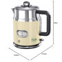 Russell Hobbs Bouilloire Electrique [Design Vintage Premium] Retro Crème (1,7L, 2400W, Ebullition Rapide, Jauge Température Rétr