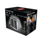 Russell Hobbs Grille Pain [Pour 2 Tranches] Luna Gris Inox (2 Fentes extra larges, 6 Niveaux de Brunissage rapide, Surélévation 