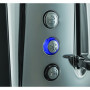 Russell Hobbs Grille Pain [Pour 2 Tranches] Luna Gris Inox (2 Fentes extra larges, 6 Niveaux de Brunissage rapide, Surélévation 