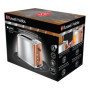 Russell Hobbs Grille Pain [Pour 2 Tranches] Luna Cuivre Inox (2 Fentes extra larges, 6 Niveaux de Brunissage rapide, Surélévatio