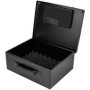 HMF 1006-02 Coffre-fort pour documents, Caisse à Monnaie verrou électronique, 32,5 x 25,5 x 12,5 cm, noir