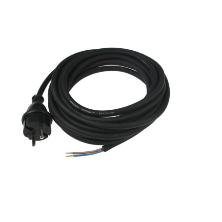Schwabe Cordon d'Alimentation en Caoutchouc 5 m Fiche 2PT+T Câble d'alimentation avec Embouts 230V / 16A, H07RNF 2 x 1,0 IP44 No