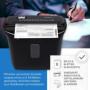 Genie Destructeur de documents 480 x | Broyeur de papier 8 feuilles | Coupe à particules | Niveau de sécurité P-4 | Fonction mar