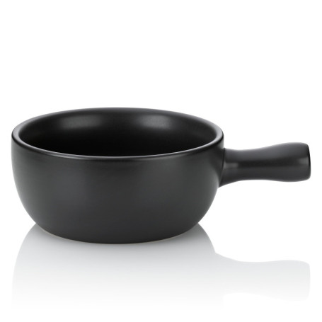 Kela 66575 Basel Caquelon à fondue à fromage Céramique Noir 31 x 22 x 9 cm 2 L