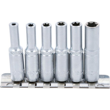 BGS 6403 | Jeu de douilles, profil E, longues | 6,3 mm (1/4") | E4 - E10 | 6 pièces