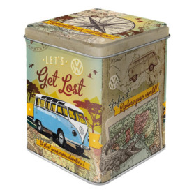 Nostalgic-Art Boîte à thé rétro, Bulli T1 – Let's Get Lost – Idée de cadeau pour le bus VW, pour thé en vrac et en sachets, Desi