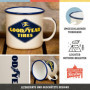 Nostalgic-Art Tasse rétro en émail, Goodyear – Logo White – Idée de cadeau pour fans de voitures et de motos, Mug de camping, De