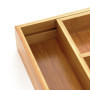 Relaxdays Plateau à couverts extensible HBT 5 x 48,5 x 28 cm, insert à couverts en bambou avec 5 à 7 compartiments comme organis