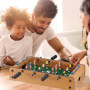 Relaxdays Jeu de football de table, enfants, adultes, EN BOIS Look, durable, Babyfoot, H x L x P : 11 x 51 x 50 cm, Green-brown