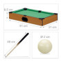 Relaxdays Mini table de billard mini billard jouet aspect bois 2 queues, boules, triangle craie, lxP: 51 x 31 cm, vert