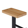 relaxdays Brosse WC et dérouleur Papier, Design Moderne, avec Support pour Portable, HLP 73 x 25 x 20 cm, Noir, Acier, 1 élément
